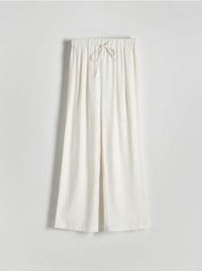 Spodnie z wiskozy - złamana biel