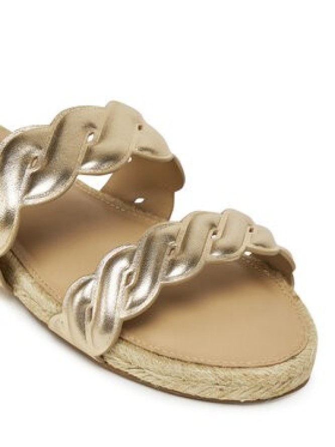 Tommy Hilfiger Espadryle Metallic Rope Espadrille Mule FW0FW08670 Złoty