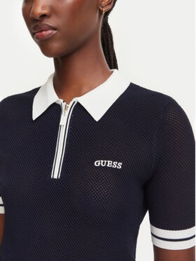 Guess Polo V6GR04 Z0725 Granatowy Regular Fit