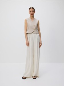 Kamizelka z ozdobnymi guzikami - beżowy