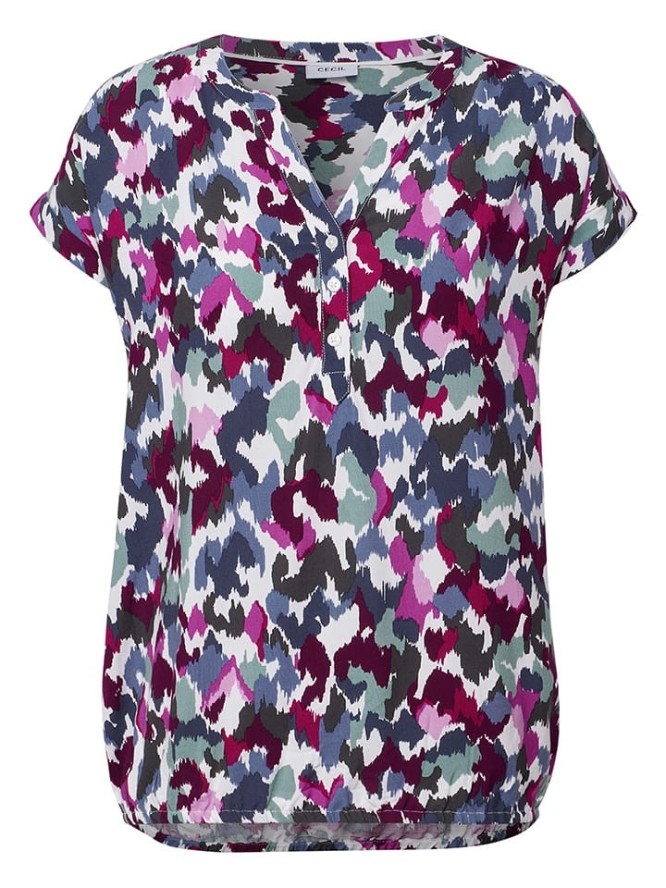 Cecil Bluzka w kolorze fioletowo-miętowo-białym rozmiar: M