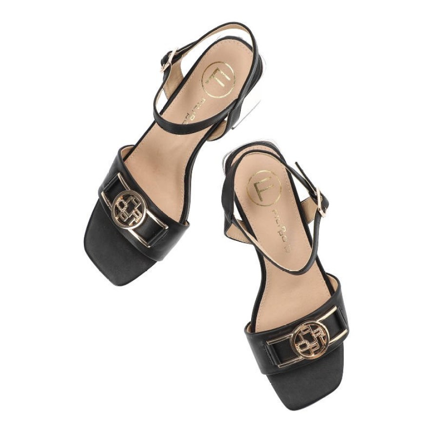 Czarne Sandały Filippo Eleganckie Buty Damskie