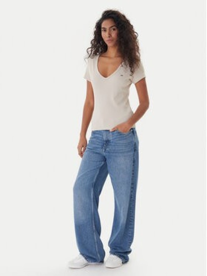 Tommy Jeans T-Shirt Essential DW0DW17385 Beżowy Slim Fit