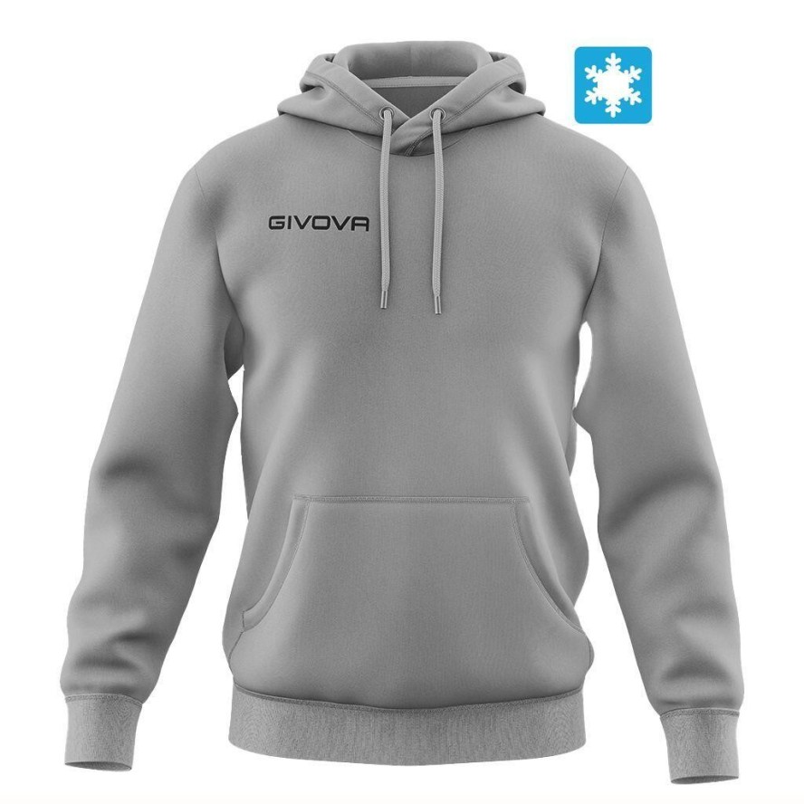 Bluza Givova Hoodie szara - polar 70% bawełna 30% poliester