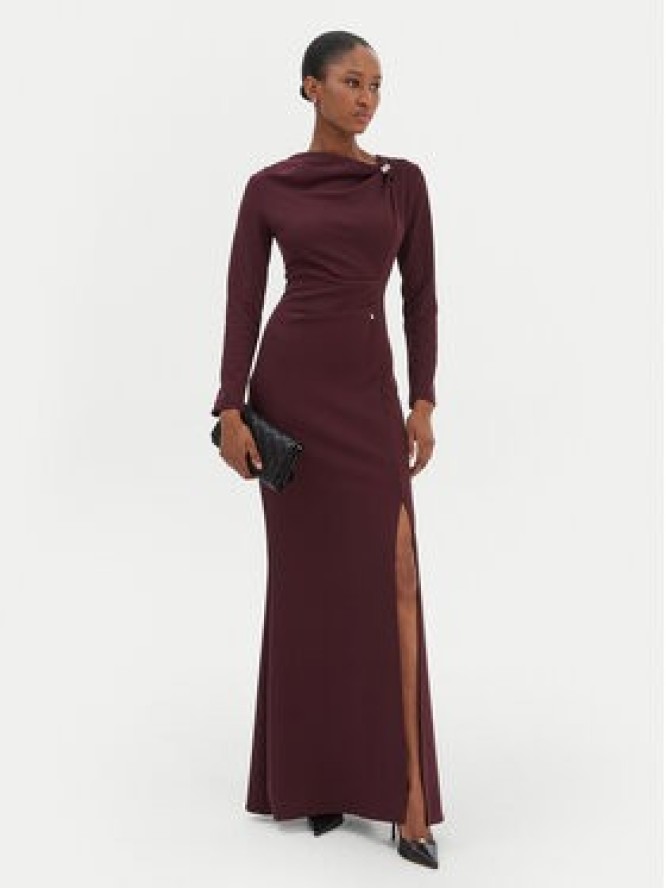 Rinascimento Sukienka wieczorowa CFC0126572003 Bordowy Slim Fit