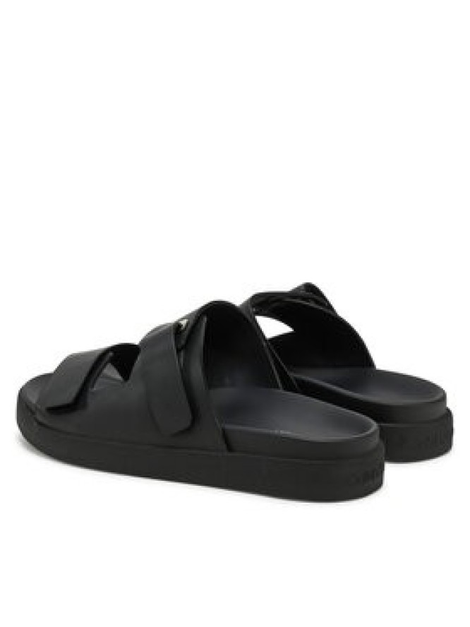 Calvin Klein Sandały Flat Adj Slide Eyelet HW0HW02489 Czarny