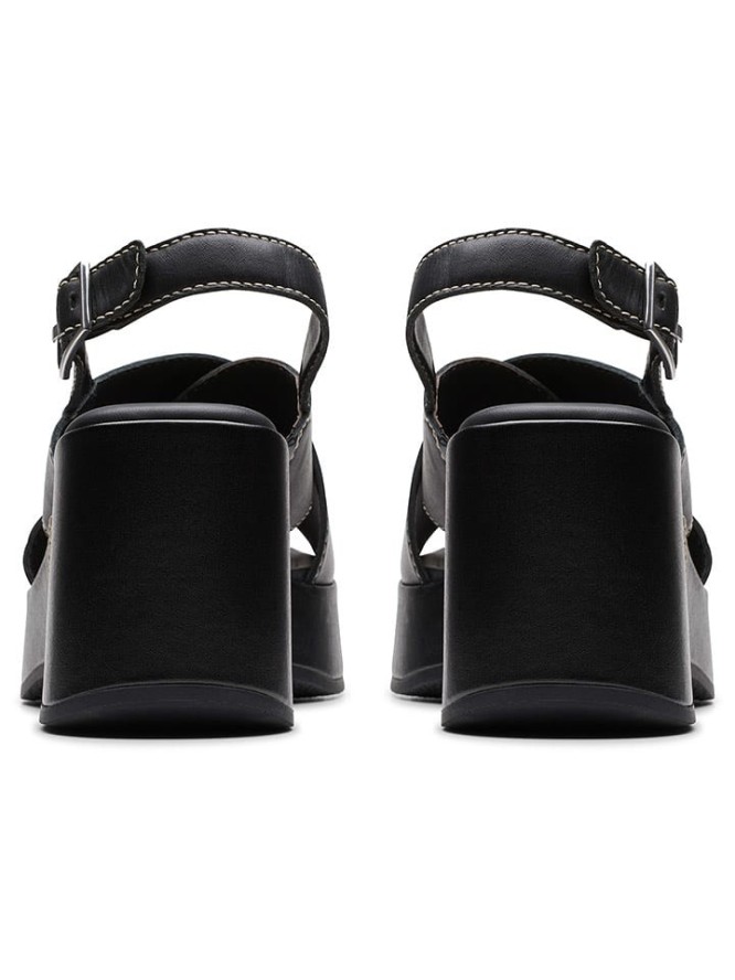 Clarks Skórzane sandały "Manon Wish" w kolorze czarnym na koturnie rozmiar: 39,5