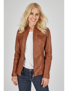 7eleven Skórzana kurtka w kolorze jasnobrązowym rozmiar: 36