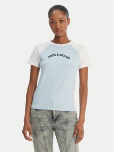 Guess Jeans T-Shirt W6GIB0 J1314 Błękitny Regular Fit