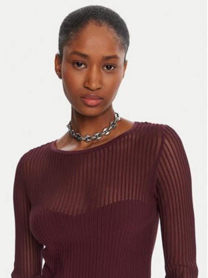 Patrizia Pepe Sweter 8K0305/K143-M536 Bordowy Regular Fit