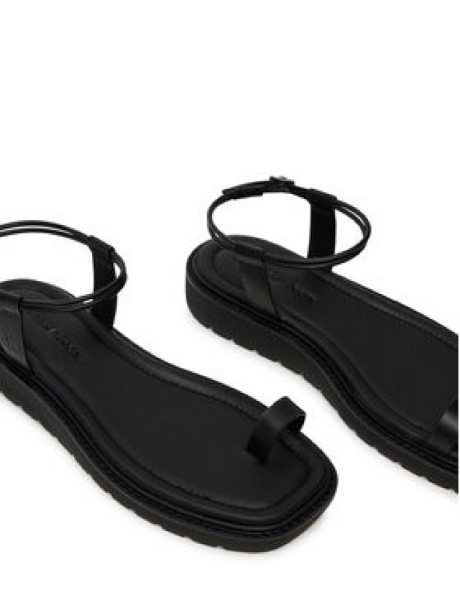 Calvin Klein Jeans Sandały Rope Toe Post Sandal Lth Mg YW0YW01893 Czarny