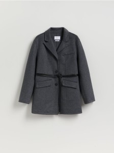 Marynarka oversize z wełną - ciemnoszary