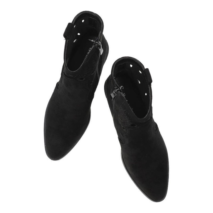 Czarne Botki S.Barski Modne Kowbojki Damskie