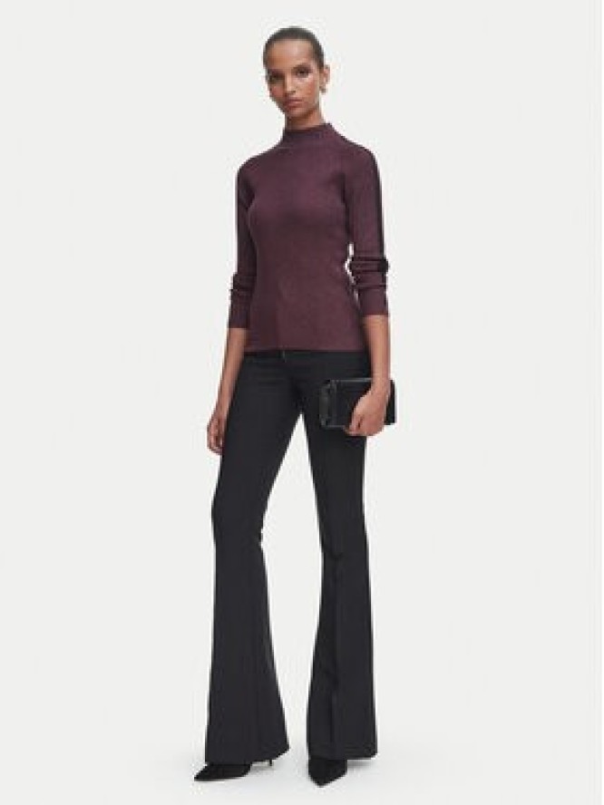 Rinascimento Bluzka CFM0012394003 Bordowy Slim Fit