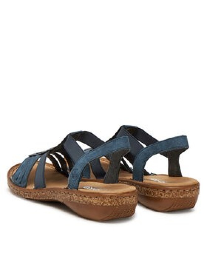 Rieker Sandały 628G7-14 Granatowy