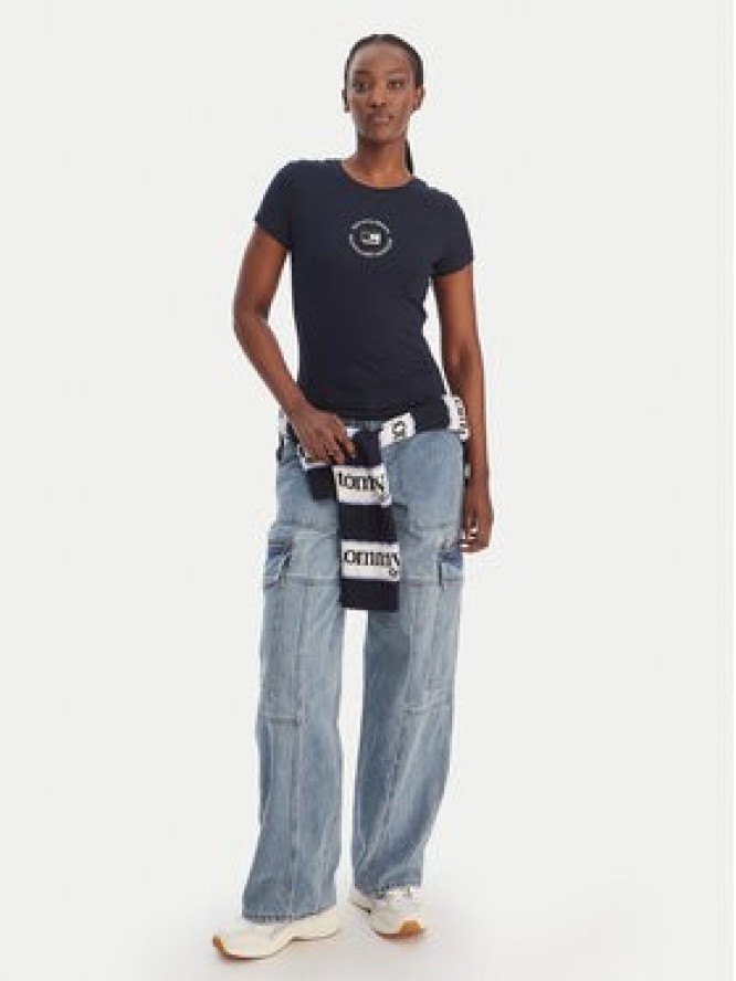 Tommy Jeans T-Shirt DW0DW22273 Granatowy Slim Fit