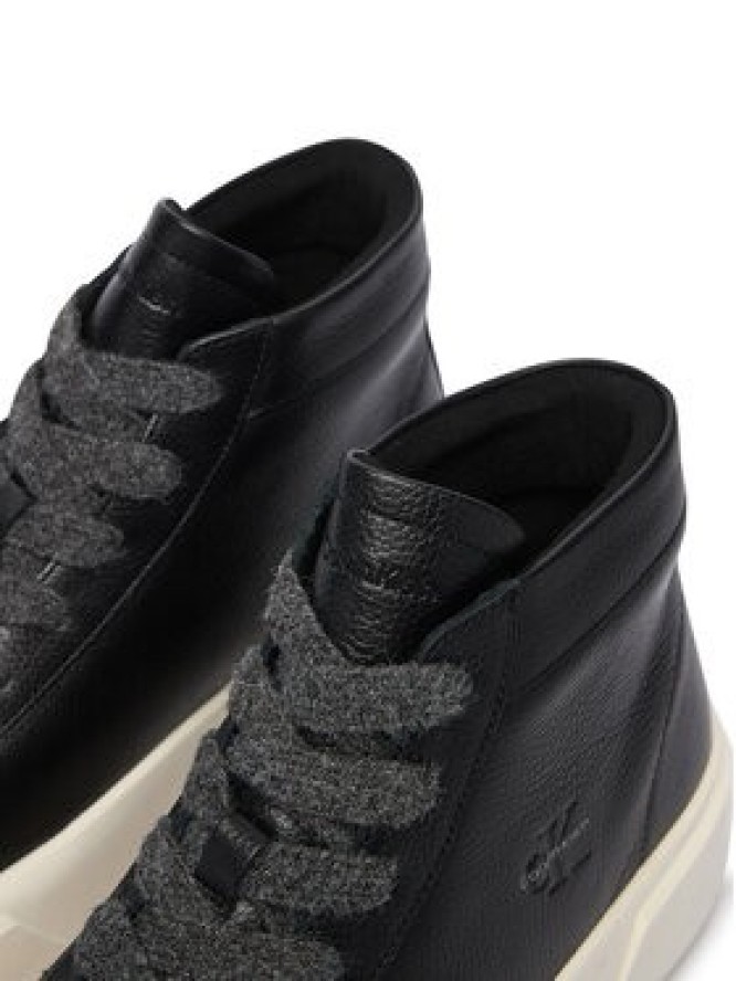 Calvin Klein Sneakersy Flatform Mid Laceup Lth Wl HW0HW03230 Czarny