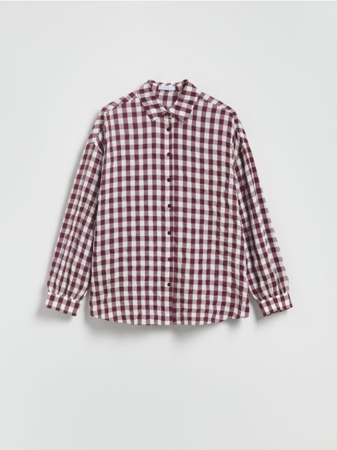 Koszula w kratę - bordowy