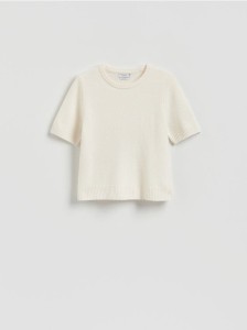 Wełniany sweter - kremowy