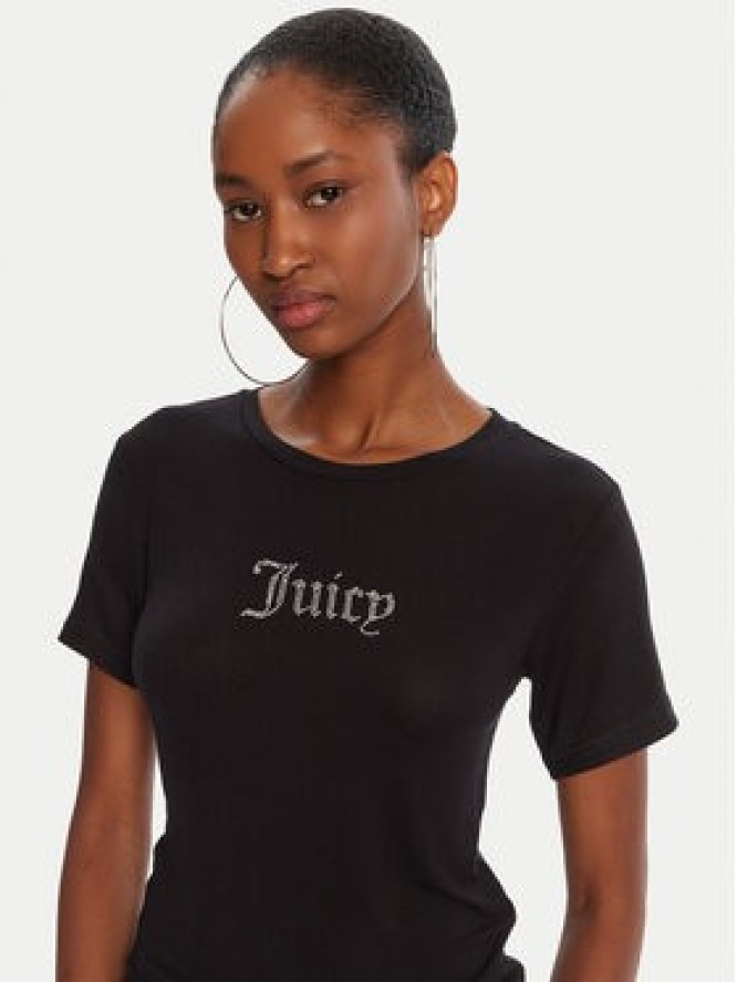 Juicy Couture T-Shirt Sheer JCWCT225301 Czarny Slim Fit