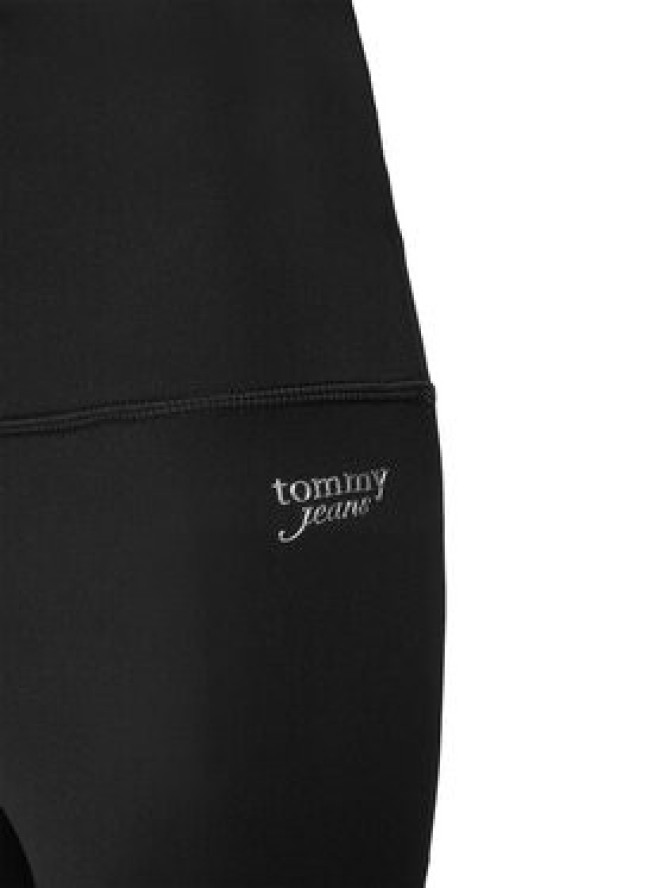 Tommy Jeans Legginsy Silver Script DW0DW21830 Czarny Slim Fit
