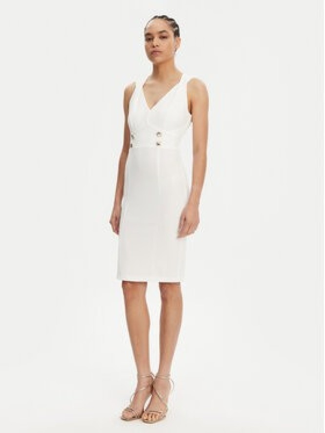 Rinascimento Sukienka koktajlowa CFC0019924002 Biały Regular Fit