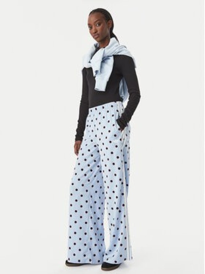 adidas Spodnie dresowe Satin Polka Dots Wide Leg Pant KV1170 Niebieski jasny Relaxed Fit