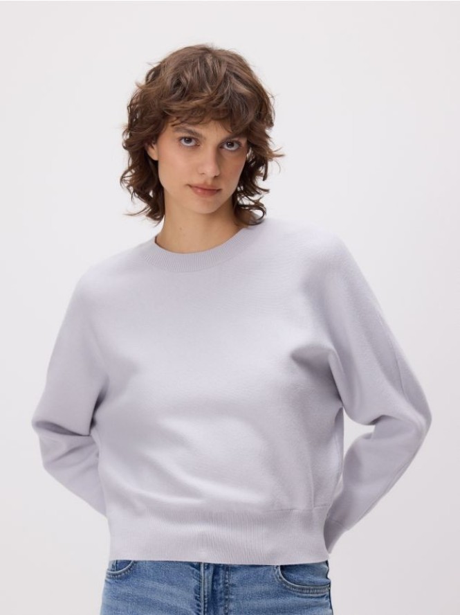 Sweter regular z wiskozą - jasnoszary