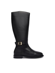 Tommy Hilfiger Kozaki Th Buckle Leather Knee Boot FW0FW09572 Czarny