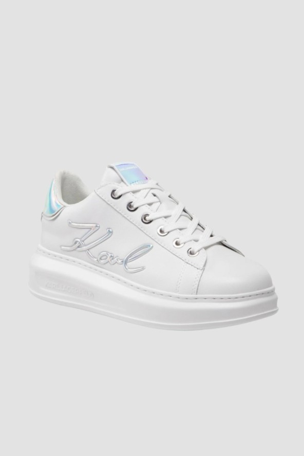 KARL LAGERFELD Białe sneakersy damskie KAPRI Signia Lace Lthr, Rozmiar 41