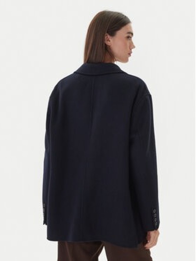 ViCOLO Płaszcz wełniany TF0005 Granatowy Regular Fit