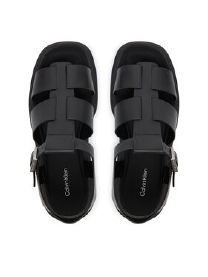 Calvin Klein Sandały Chunky Sandal Fisherm Lth HW0HW02904 Czarny