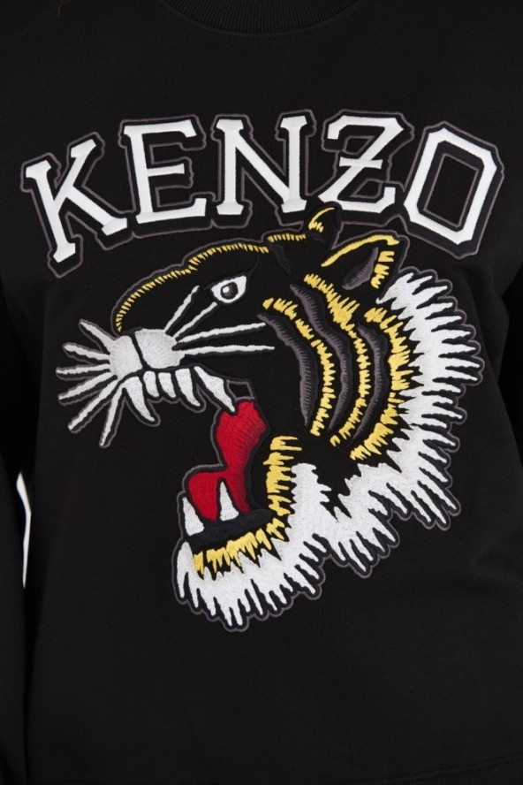 KENZO Czarna damska bluza TIGER VARSITY JUNGLE CREW-NEC, Rozmiar XS