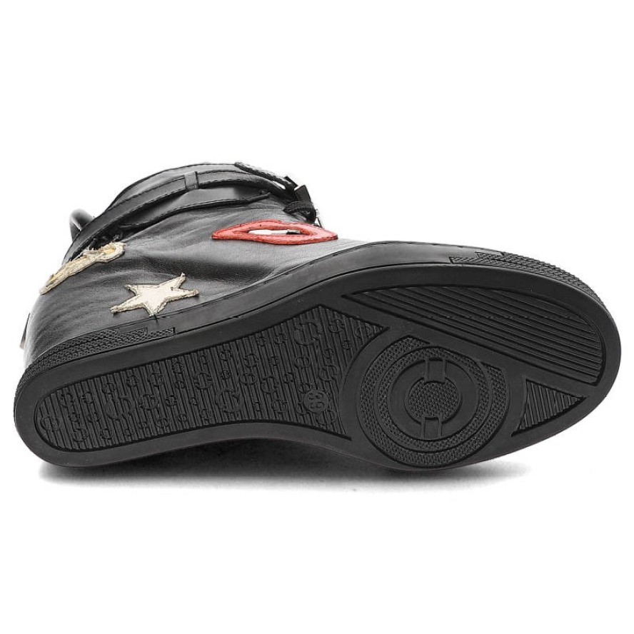 Czarne Sneakersy Simen Ocieplane Skórzane Buty