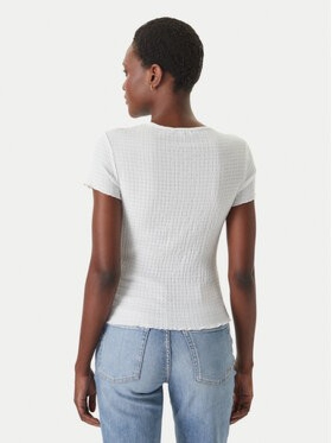 Tommy Jeans T-Shirt Smock Seersucker DW0DW22219 Biały Slim Fit