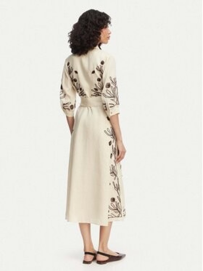 Marella Sukienka koszulowa Banda 2613221232 Beżowy Regular Fit