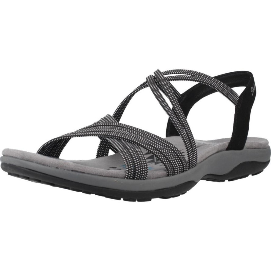 Sandały SKECHERS REGGAE SLIM - TURN IT UP Czarny