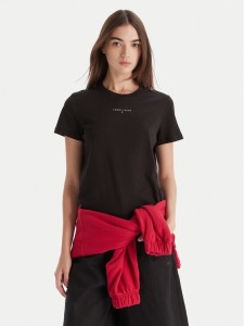 Tommy Jeans T-Shirt Linear DW0DW21964 Czarny Regular Fit