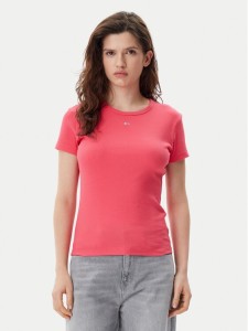 Tommy Jeans T-Shirt Essential DW0DW17383 Różowy Slim Fit