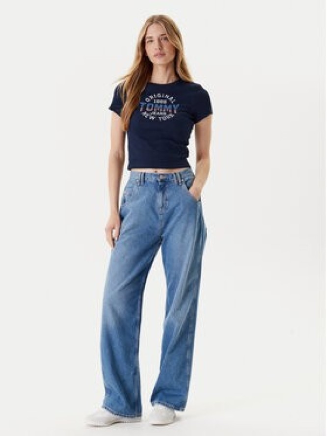 Tommy Jeans T-Shirt DW0DW21421 Granatowy Slim Fit