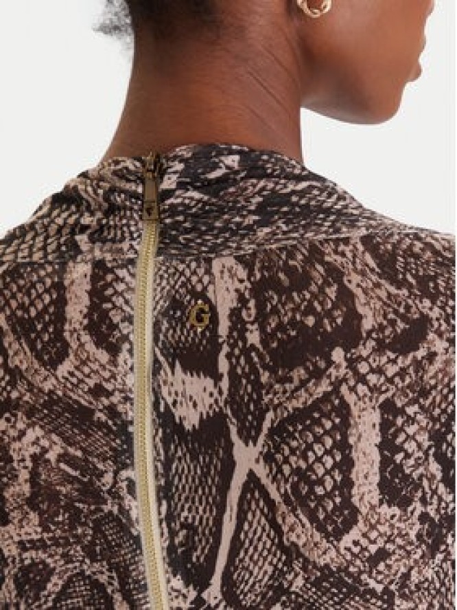 Guess Sukienka koktajlowa W5BK65 KCZC2 Beżowy Slim Fit