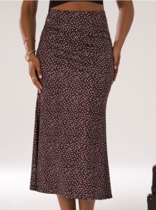 Spódnica midi w kropki - wielobarwny