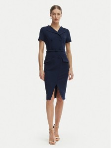 Rinascimento Sukienka koktajlowa CFC0127893003 Granatowy Slim Fit