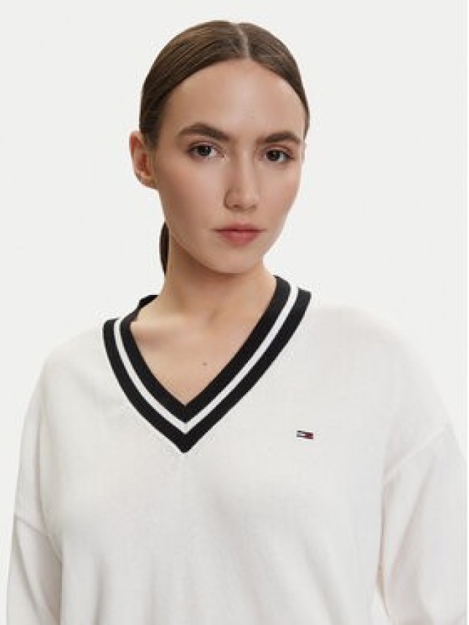 Tommy Jeans Sweter DW0DW22778 Biały Regular Fit