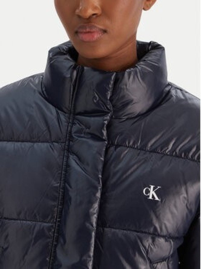 Calvin Klein Jeans Kurtka zimowa Shine Crop LV047D504G Granatowy Regular Fit