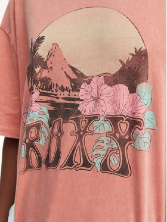 Roxy T-Shirt Talloversize Washed ERJZT06081 Pomarańczowy jasny Loose Fit