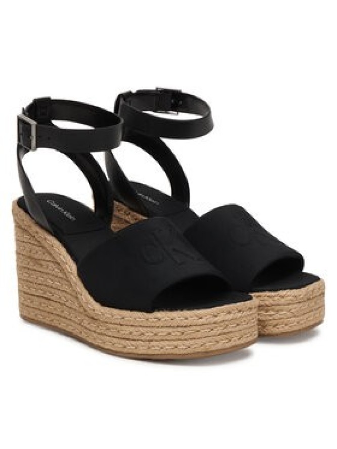 Calvin Klein Espadryle Wedge Espad 70 Neopr Mg HW0HW03014 Czarny