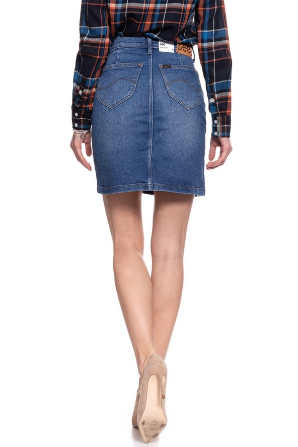 SPÓDNICA JEANSOWA LEE A LINE SKIRT BLUE DROP L38NROEM 112108295