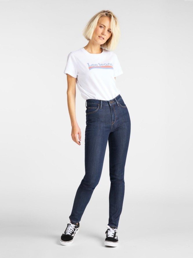 SPODNIE DAMSKIE LEE IVY SUPER SKINNY HIGH DARK HUNT L32EMOHW 112107429