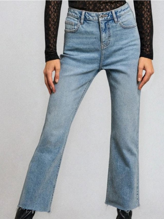 Jeansy kick flare - niebieski